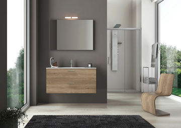 QUB01 - Single vanity unit with drawers with integrated washbasin by Gruppo Geromin - view 3